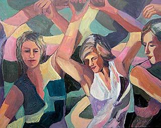  Let s Dance  acrylic on canvasbWorks by Kathleen Buck are on display Friday night at the Chehalem Valley Chamber of Commerce, one of many venues along the ARTwalk.